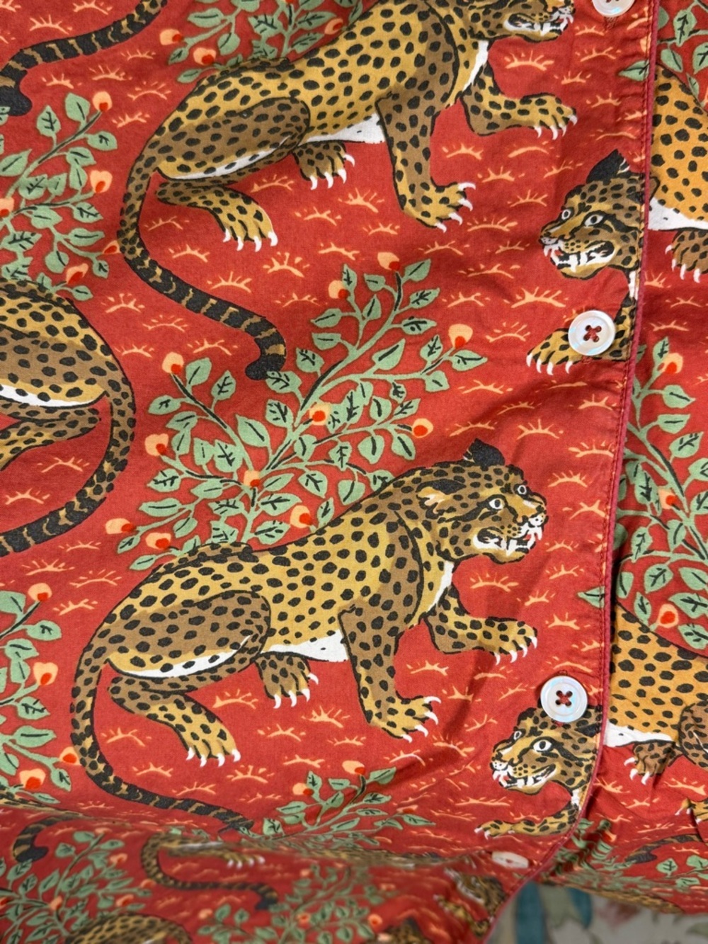 Printfresh Basheera Leopard Cotton Sleepshirt With Pockets Large - Picture 10 of 11